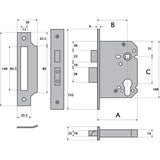 76mm Heavy Duty Euro Profile Sashlock