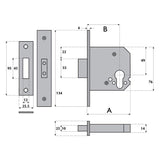 76mm Heavy Duty Euro Profile Deadlock