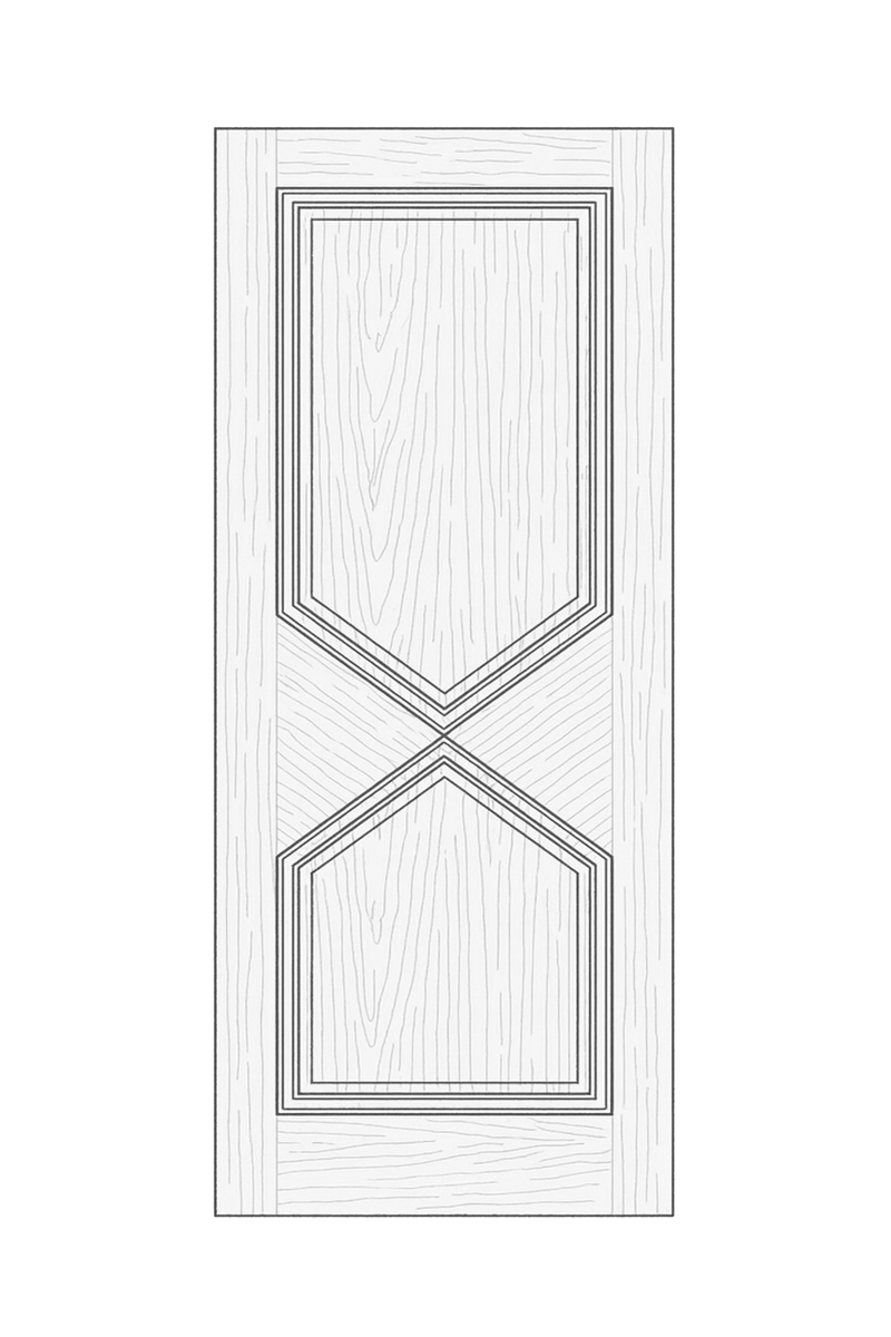MOD-432 Hourglass Shaped Panelled Inlay Door