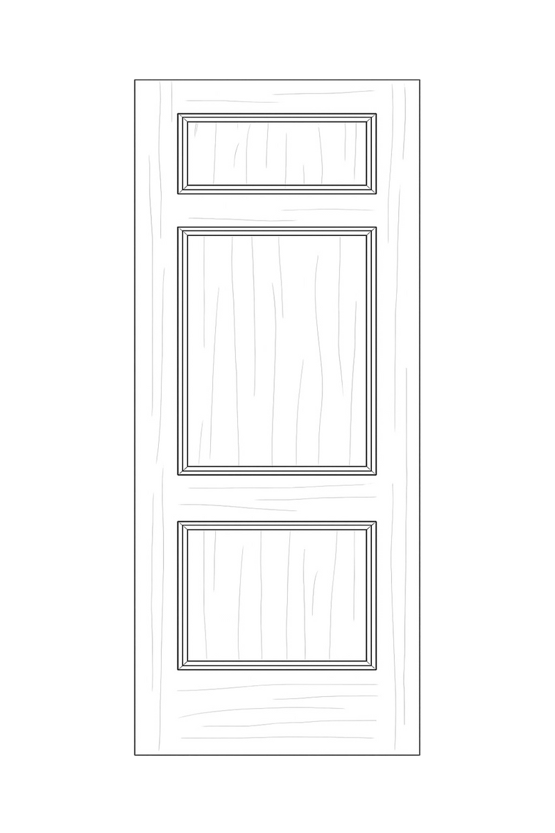 TRAD-615 Traditional 3 Panel Door