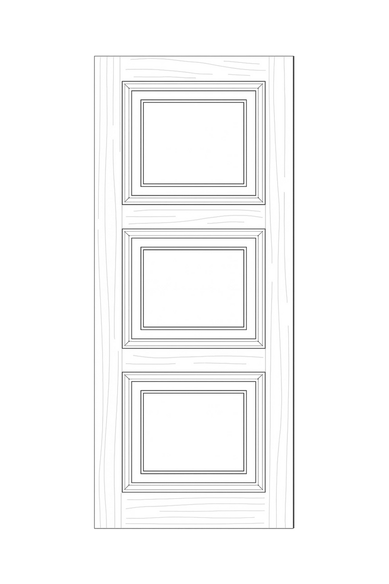TRAD-641 Inlaid 3 Panel Door