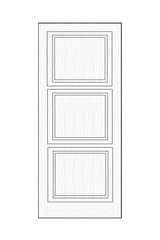 TRAD-651 Inlaid 3 Panel Door