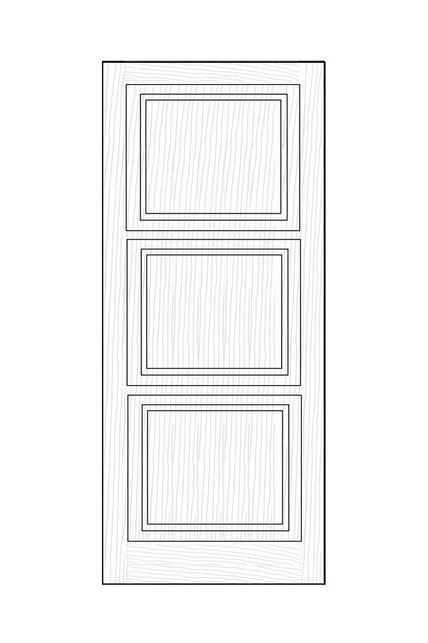 TRAD-651 Inlaid 3 Panel Door