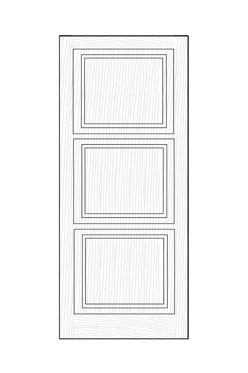TRAD-651 Inlaid 3 Panel Door