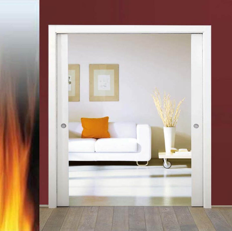 Eclisse Classic Fire Rated Double Pocket Door System - 926+926x2040mm - 120mm Wall Thickness