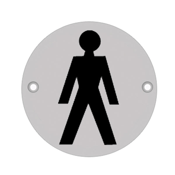 75mm Dia 'Male' Symbol sign