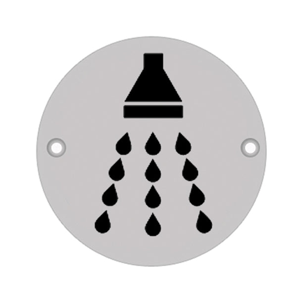 75mm Dia 'Shower' Symbol sign